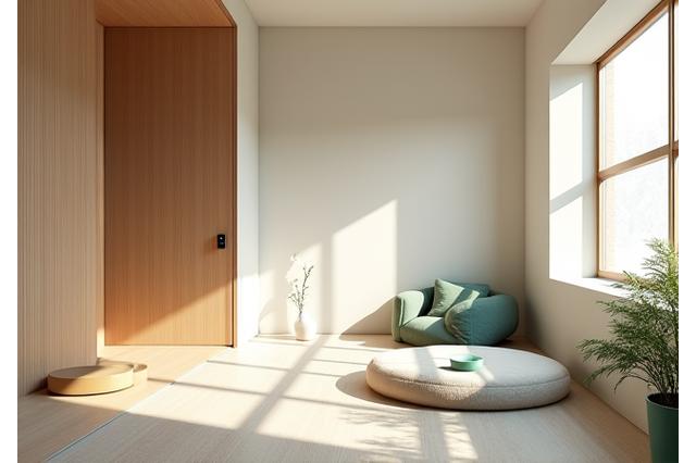 明るく広々とした豪華なデザインのペットスイート