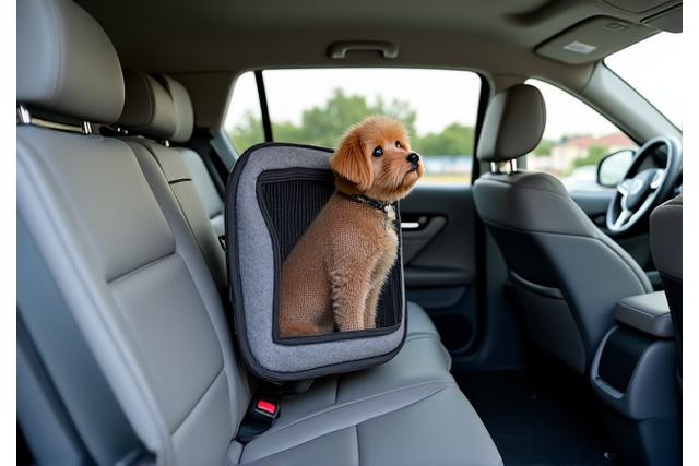 清潔な車両に安全に乗っているペット